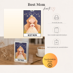 BEST MOM Tarot İlhamlı Katlanabilir Dijital Kart - A4 Yazdırılabilir Kutlama Kartı