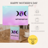“HAPPY MOTHER’S DAY” Triple Moon Temalı Katlanabilir Dijital Kart – A4 Yazdırılabilir Kutlama Kartı