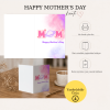 “Happy Mother’s Day” Saturn Detaylı Katlanabilir Dijital Kart – A4 Yazdırılabilir Kutlama Kartı