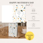 Happy Mother's Day Spiritüel Temalı Katlanabilir Dijital Kart - A4 Yazdırılabilir Kutlama Kartı 2