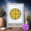 Wheel of Fortune Tarot İlhamlı Poster – A4 Yazdırılabilir Poster (Dijital)