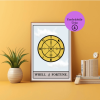 Wheel of Fortune Tarot İlhamlı Poster – A4 Yazdırılabilir Poster (Dijital)