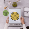 Wheel of Fortune Tarot İlhamlı Poster – A4 Yazdırılabilir Poster (Dijital)