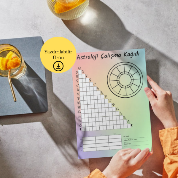 Aspect Tablosu Astroloji Çalışma Kağıdı - A4 Yazdırılabilir (Dijital) 3
