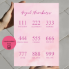 Angel Numbers (Melek Sayıları) Pembe Dijital Poster – A4 Yazdırılabilir Poster